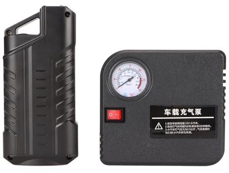 Fockety Démarreur de Saut avec Compressleur d'air, Démarreur de Voiture 150 Psi 12 V 400 A, Jusqu'à 6 L d' et 4,5 L avec Gonfleur