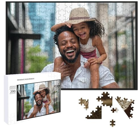 Personalised Jigsaw,Personalised Jigsaw Puzzles 200 Pieces for adults,Custom Puzzle with Your Own Photo,Wooden Puzzle Gift Wedding,Birthday,Valentine's Day