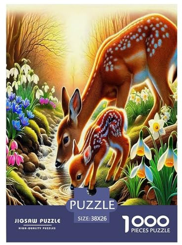 Deer Puzzle 1000 Pièces Educa Jouet en Bois Divertissement Créatif De l'art De La Décoration Jeu ÉduChatif Challenge Toy Adultes & Enfants des 14 Ans 38x26cm/1000pcs
