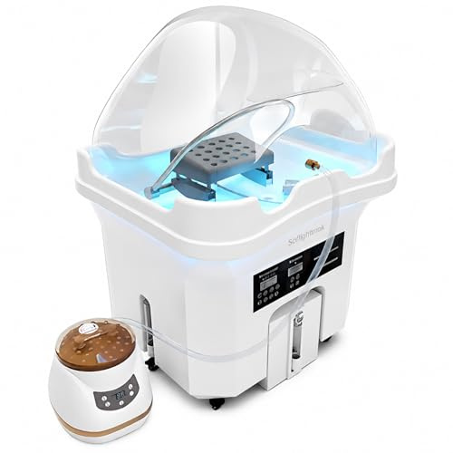 Soflightmok Nouveauté Équipement de Spa pour la Tête 60L + Réservoir d'eaux usées 20L | Bac à Shampoing Mobile à Circulation d’Eau | Lavabo Coiffure Professionnel Japonais pour Salon & Spa Capillaire