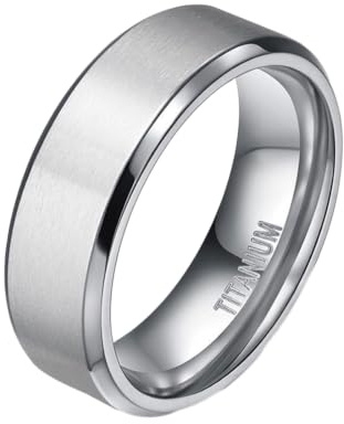 Homxi Titan Damen Herrenring mit Gravur, 4MM/6MM/8MM/10MM Rund, Ring für Herren Hochzeit Silber