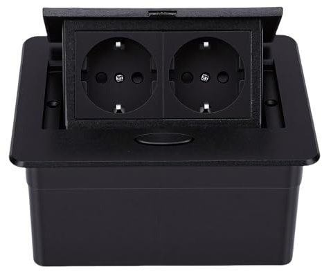 Plyisty Scatola di Derivazione da Tavolo da Incasso, Presa Multipla con 3 Prese CA e 2 Porte di Ricarica USB, Presa di Collegamento da Tavolo Pop-up, Ideale per Ufficio, Casa, Scrivania, Cucina