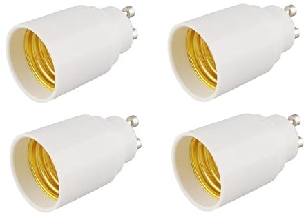 Juego de 4 adaptadores para casquillo E14 E27 GU10 B22 para bombillas LED halógenas y de bajo consumo (4 bombillas GU10 a E27)