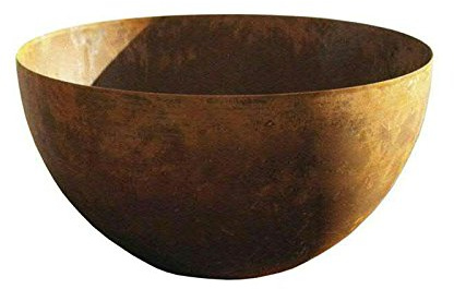 Rostige Schale Rund (Halbkugelschale) - Kleine Dekoschale: Ø 30cm - Wetterfest & Frostsicher - Metall/Edelrost/Rost - Rostschale/Metallschale zur Dekoration im Garten/Gartendekoration