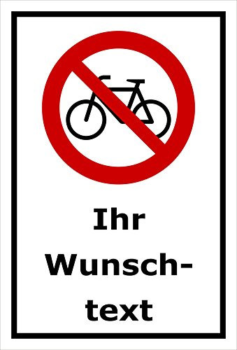 Melis-Folienwerkstatt Schild - Fahr-räder verboten - 30x20cm | Bohrlöcher | 3mm Aluverbund – S00050-002-A -20 Varianten