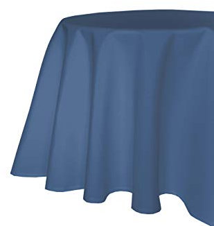 texpot Tischdecke 135 x 180 cm oval Blau Leinenoptik Lotuseffekt Fleckschutz Bügelfrei Tischtuch