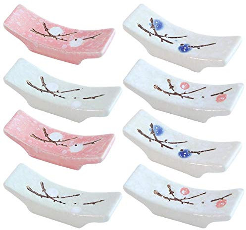 RoadLoo Chopstick Holder, 8Pcs Ceramic Chopstick Holders Tableware Spoon Holder Rest Knife and Fork Holder Cutlery Holder Stand Kitchen Accessory