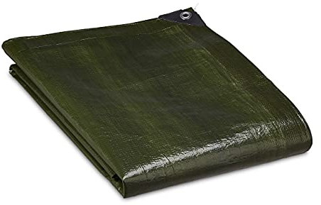 Relaxdays Abdeckplane 140g/m², 2 x 3 m, Gewebeplane mit Ösen, wasserdicht, reißfest, UV-stabil, PE, Plane Garten, grün