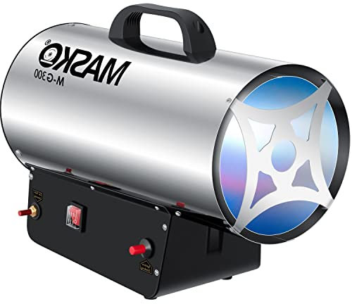 Masko® Gasheizgebläse Gasheizer Heizkanone Gasheizstrahler 30 KW Bauheizer Gas Heizgerät heizstrahler Heißluftgenerator inkl. Gasschlauch & Druckminderer Heizgebläse für handelsübliche Gasflaschen