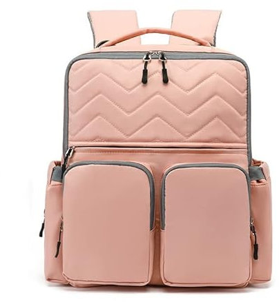 XKUN Rucksack Frauen Große Kapazität wasserdichte Nylon Mumie Beutel Wickelrucksack-Pink