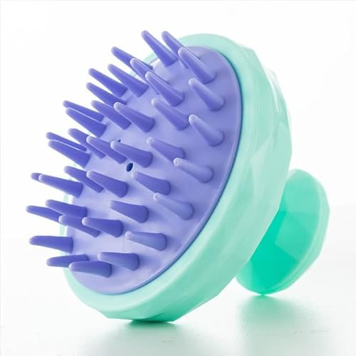 Earetah Silikon Massagebürste Kopfhaut für Nasses und Trockenes Haar Sanft Kopfmassage Bürste, Shampoo Haarbürste mit Weichem Silikonkopf für Peeling und Kopfmassage-Grün