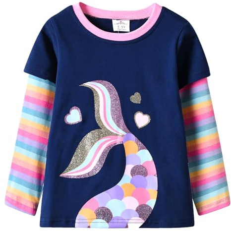 VIKITA Mädchen Langarm Baumwolle T-Shirt Top