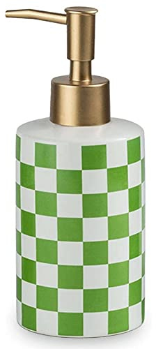 FülleMore Keramik Lotionspender Seifenspender 300ml Pumpseifenspender Küche Spülmittelspender Bad Spülbecken Handseifenspender Dekoration (Grün)