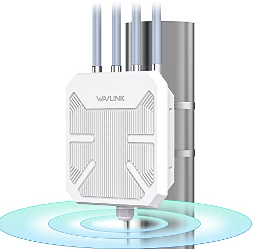 WAVLINK AX1800 Outdoor WiFi 6 Extender, Long-Range High-Power Outdoor Access Point with Engineered High-Gain Antennas, PoE, IP67 Weatherproof for Yard, Farm, RV & Garage.