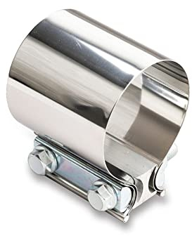 Jamo Exhaust Clamp, Butt Joint Narrow Band Exhaust Seal Clamp Sleeve 304 Stainless Steel Exhaust Pipe Clamps (1, 2.5inch)