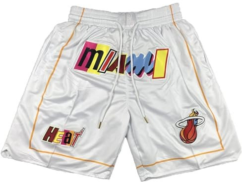 MCQOmcil Männer Frauen NBA Heat Basketball Shorts Hohe Elastizität Atmungsaktive Sporthose (Color : A, Size : XX-Large)