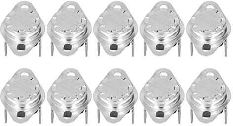 Temperature Control Switch Thermostat Thermal Switch Bimetal Chip Sensitive Aluminum 10A for Oven Heater (120℃)