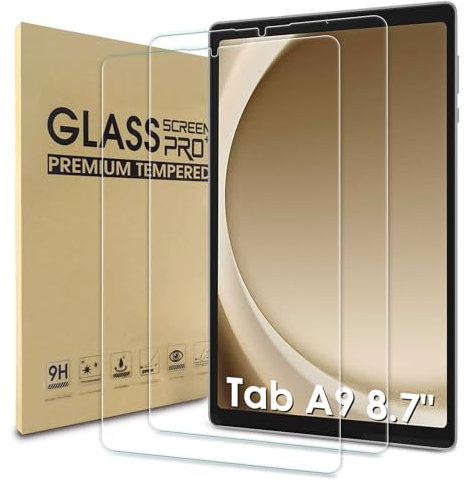 WD&CD 2 Pack Screen Protector Compatible with Samsung Galaxy Tab A9 / A11 8.7 Inch, Tempered Glass Film Replacement for Galaxy Tab A11 / A9 8.7 Inch Anti Scratch Anti Bubble High Definition