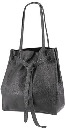 SH Leder ® Damen Echt Rindleder Shopper mit schleife und Innentasche in vielen Farben Schultertasche Henkeltasche 29x33cm Sandra G535
