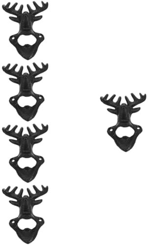 Ciieeo 5pcs Small Wine Deer Antler Shape Metal Beer Bottle Wall Mount Compact Easy to Use