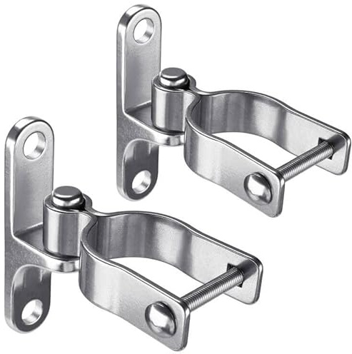 Insaga 2er Rohr Torscharnier, 60mm Kettenglied Zaun Scharnier 304 Edelstahl Wand Montiert Halterung Set Schwere Platte Scharnier 15.5mm Stift für 60mm Rundrohr Tor und Pfosten