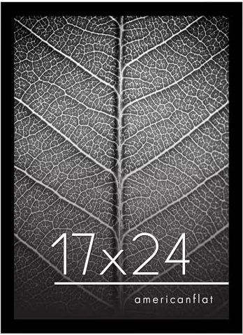 Americanflat Marco de Fotos 42x60 cm en Negro - Marco Fotos Madera con Cubierta de Plástico Resistente y Ganchos para Colgar en Pared - Exposición Horizontal y Vertical