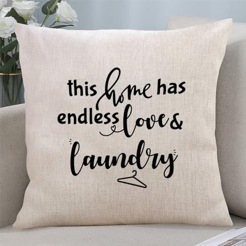 Mousus Home Endless Love & Laune Throw Pillow Cover Pillow Case Cushion Cover Pillow Case Quote Decortaive Pillowcase with Zipper Home Decor for Sofa Living Room Bedroom 16x16 in, S4xjqf4u4wnd