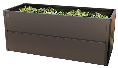 PRIMEYARD 200 x 85 x 77 cm Hochbeet Theo, Stahl, Anthrazit-Metallic