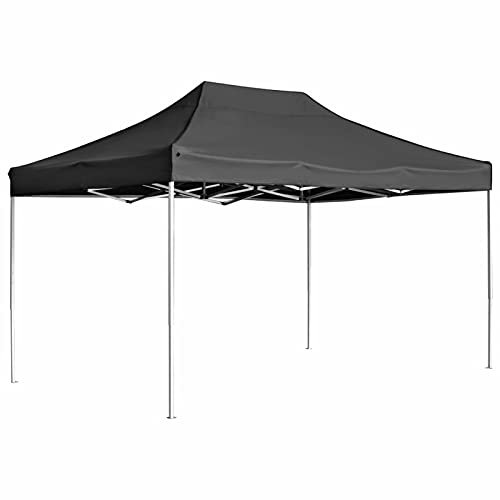 Homgoday Profi-Partyzelt Faltbar Aluminium 4,5x3 m Anthrazit Rasen, Garten Model45493