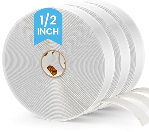 TAPEBEAR Cinta de Butilo Blanco 12mm x 9M, 3mm Grueso Cintas Adhesivas | Butilo Doble para Reparación de Vehículos de Fugas Ventana de Vidrio Sellado de Barcos Sellado de Techo EPDM, 3Rollo