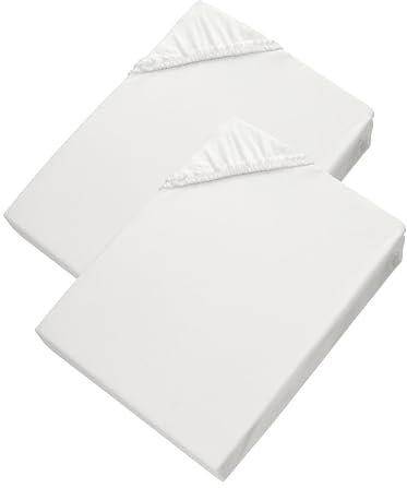 Esprit Sábana bajera ajustable de punto de 140 x 200 cm, 2 unidades de hasta 160 x 200 cm, de rizo, sábana bajera de 160 x 200 cm, de algodón blanco, lujosas sábanas bajeras para colchones de hasta 30