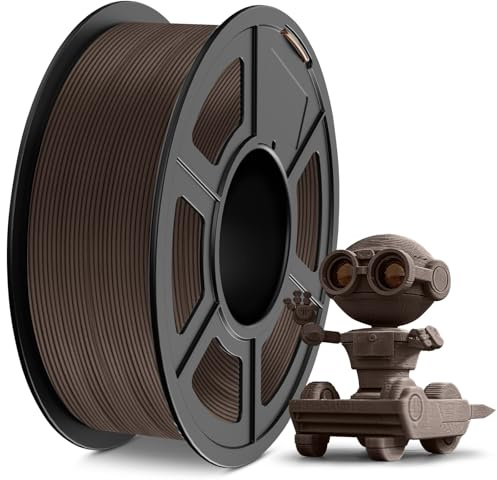 TECBEARS PLA Holz Filament 1.75mm 1KG Walnuss | Enthält 10% Holzfasern, Duftet nach Holz Wood PLA 3D Filament, MaßGenauigkeit +/-0.03mm, für Liebhaber von 3D-Modellen