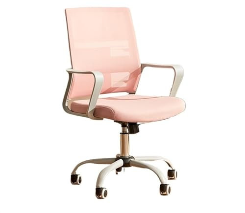 Sillas de Oficina Silla de escritorio Silla de oficina rodante con ruedas Oficina en casa Silla con respaldo giratorio Silla de estudio for estudiantes Asiento cómodo Silla de Escritorio(Pink)