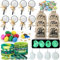 Toyssa Artículos de Fiesta Dinosaurio, Relleno Piñata Cumpleaños Infantil con Lupa Bolso con Cordón Llavero Luminoso Dino Huevos Modelos, Dinosaurio Regalos Detalles Cumpleaños para Niños Niñas