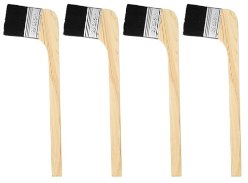 HARFINGTON Paint Brush 4Pcs 2.5 Brush Width Reusable Variety Angled Bend Brushes Radiator Paint for All Latex Oil Painting Furniture Walls Treatment, Black