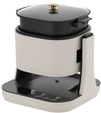 Four à Fryer à Air en Verre 3 en 1, 1350w Multi Airfryer avec 5,5 Aérien Fryer Et Pan De Grill à 1,5 L Et 3l Hotpot, Température Réglable, Minuterie, Bol Transparent, Conception De Sauvegarde White