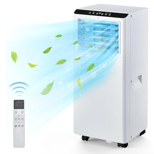 Portable Air Conditioner, 8000 BTU, Portable AC Unit for Room Up to 350 Sq.Ft, 3 In 1 Air Cooler with Fan, Dehumidifer, Freestanding Air Conditioner with Remote Control, White