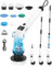 Lepwings Electric Spin Scrubber, Cordless Bathroom Power Cleaner with 4400mAh Battery & 490 RPM, Adjustable Angle & Telescopic Handle, 8 Replaceable Brushes for Shower Tub Floor Tile Grout Cleaning
