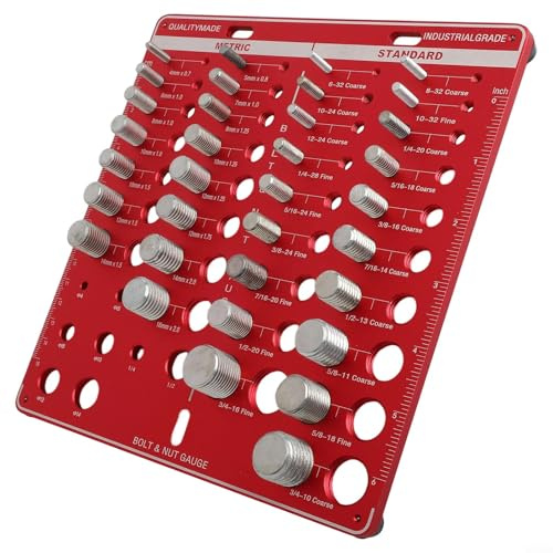Jauge de filetage mécanique 34 écrous et boulons pour une mesure rapide, comprend des tailles standard et métriques dans un seul outil