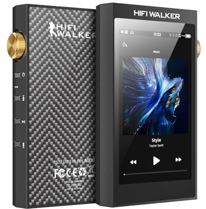 Lecteur MP3 Hi-FI Audio sans Perte avec DAC ES9038Q2M, Décodage DSD, Sortie Symétrique 4.4 mm & 3.5 mm, Écran Tactile 4, Hi-Res 32 Bits