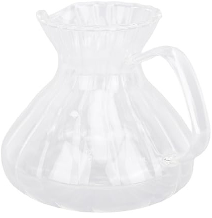 HUSHUI Coffee Server Glass, Premium a Mano 500 Ml a Prueba de Calor Transparente Vertido sobre con Diseño de Picos para la Cafetería de la Oficina en el Hogar