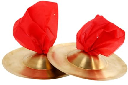 MagiDeal 2 platillos de mano y de, versátiles, para fiestas, dorados, resistentes, instrumentos de percusión, instrumentos musicales para bailar y bailar.
