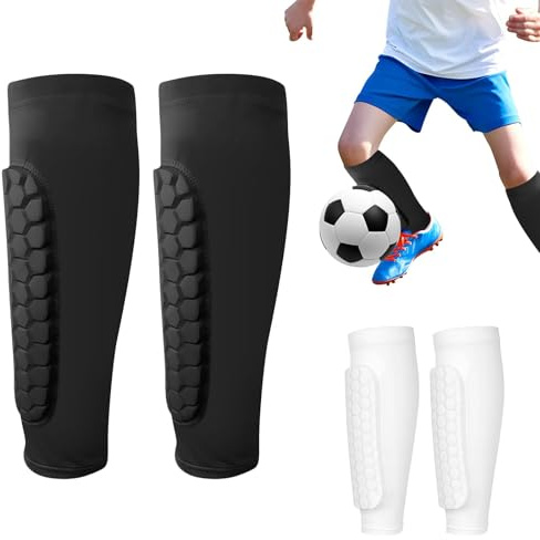 2 Paar Schienbeinschoner Fussball, Atmungsaktiv rutschfest Schienbeinschoner Fussball, Professionell Sport Schienbeinschutz ski schienbeinschoner für Jungen und Mädchen (XS)