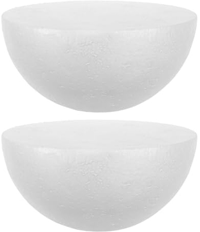 LIFKOME 2 Pezzi Mezza Sfera in Schiuma Bianca per Artigianato e Decorazioni, Palline Stabili e Facili da Decorare per Composizioni Floreali e Progetti Creativi