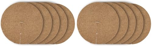 La cordeline 5 Disques de Paillage en Fibre de Coco Naturel Ø 30 cm - 900g/m² - Tapis de Protection Contre Les Mauvaises Herbes, Isolation Thermique et Protection Naturelle des Plantes (Lot de 2)