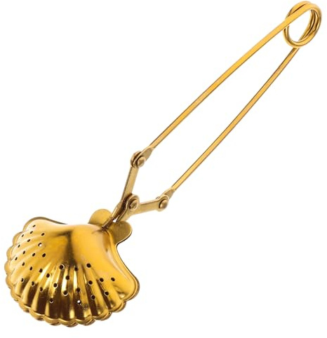 TOVINANNA Passoire à Thé en Inox 304 Pince Longue Dorée Infuseur Boule pour Thé en Vrac Filtre Réutilisable et Facile à Nettoyer Accessoire Pratique pour Maison Bureau et Voyage