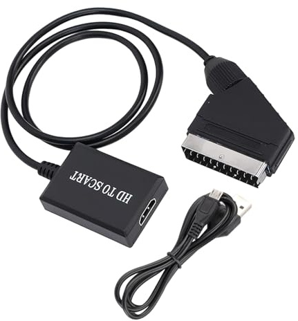 Obotsnoi Adaptateur péritel mâle vers HDTV femelle pour sortie audio vidéo 1080p Plug and Play USB alimenté par USB