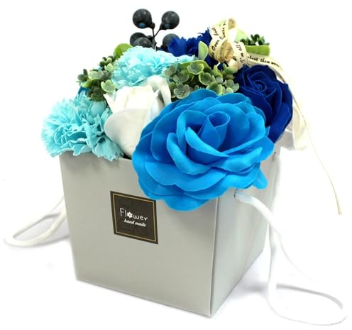Seifenrosenboquet - Blaue Hochzeitsblumen