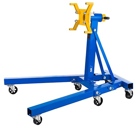MSW Soporte Motor Transmisión (900 kg, 6 Ruedas Giratorias, Plegable, Placa de Montaje Giratoria 360°, Acero)