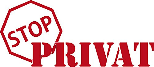 GRAZDesign Türschild Privat Stop Schild, Türaufkleber selbstklebend | Größe 25x57cm | für Hold Glas Metall Türen, Klebefolie für Büro, Teenager Zimmer - 031 rot
